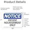 Signmission Patient Nourishment Only, 10 in W x Rectangle, Vinyl Decal OS-2PACK-NS-D-710-L-17146 - alternate 2